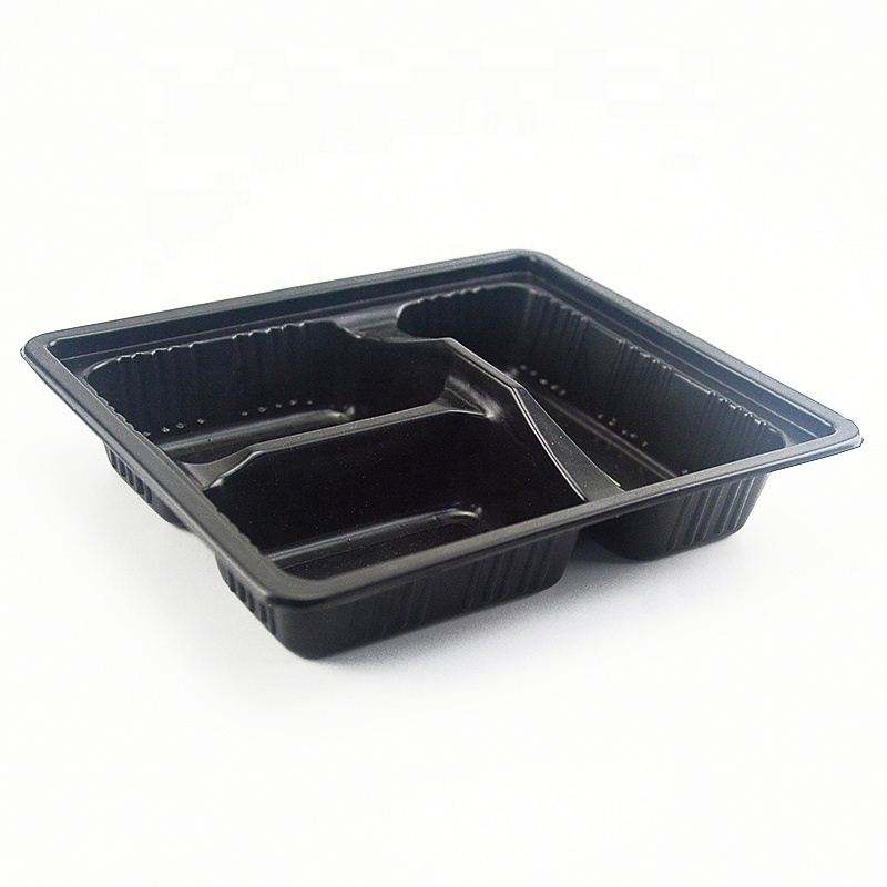 Engros disponible plastik 3 rum frokostboks madbeholder emballage