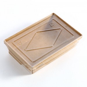 Miljøvenlig tilpasset engros bionedbrydelig foldesalat kraft papir frokostboks